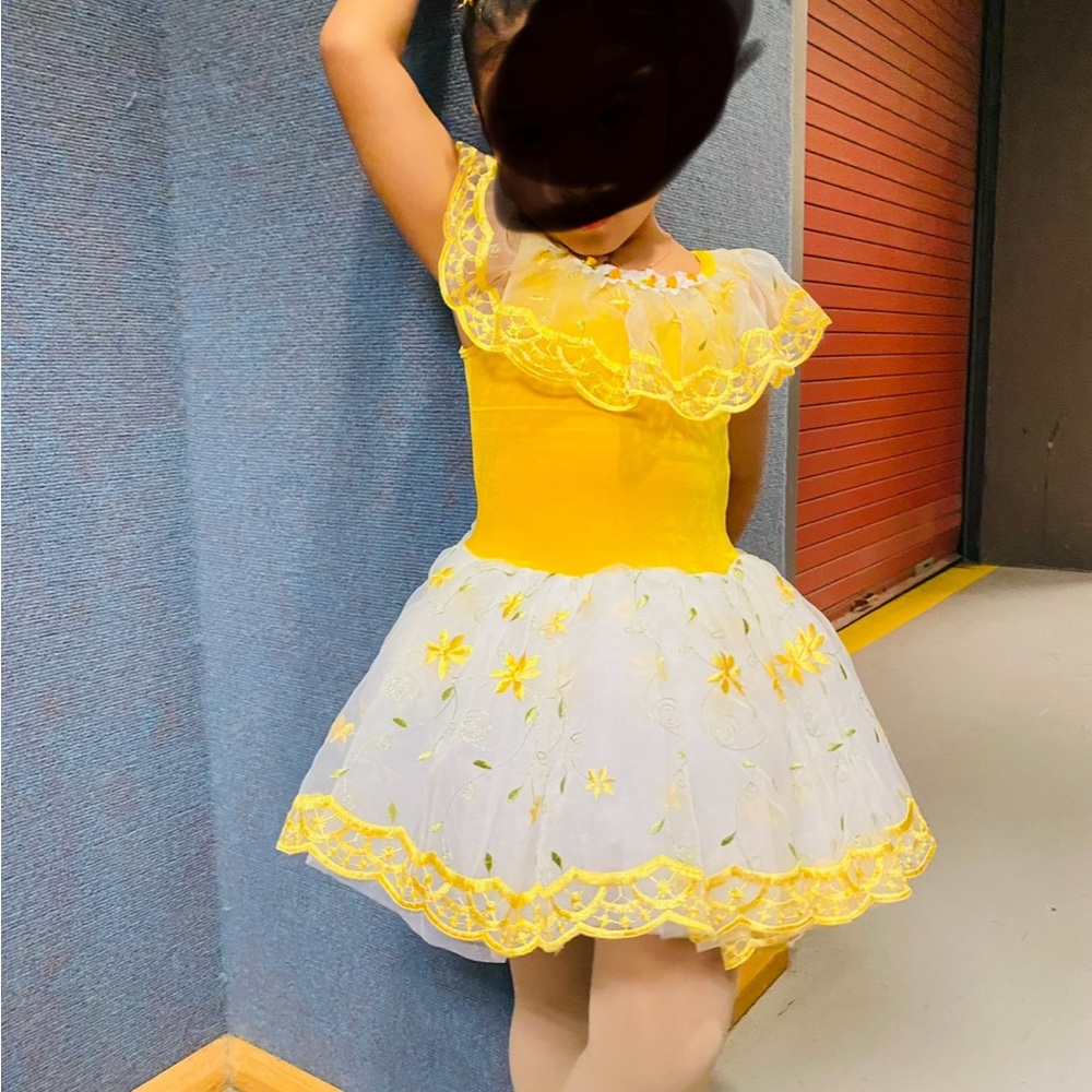 Revolution Yellow and White Floral Dance Costume - Picture 5 of 5